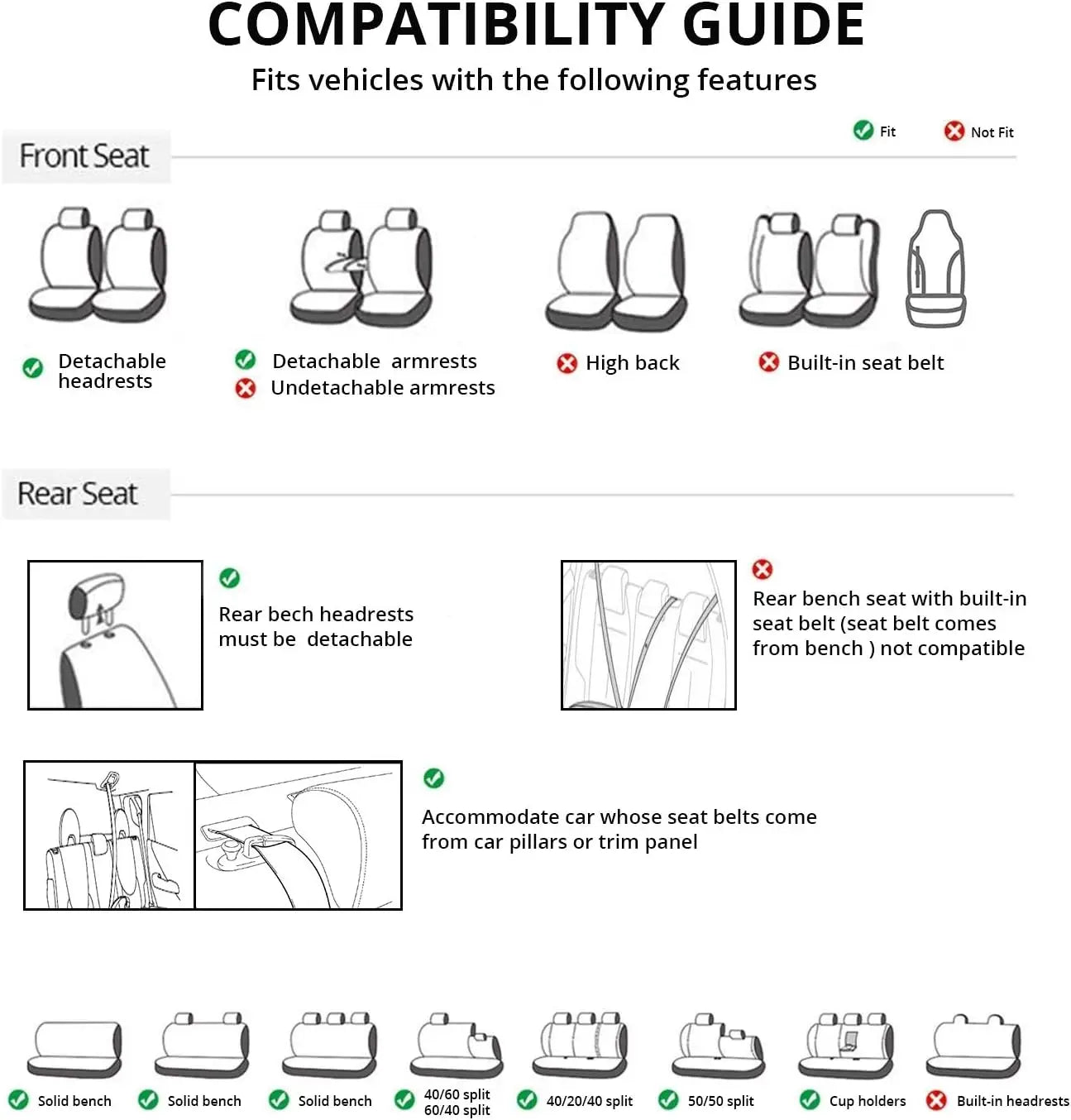 Universal Car Seat Covers For Sedan And SUV, Drive Aura