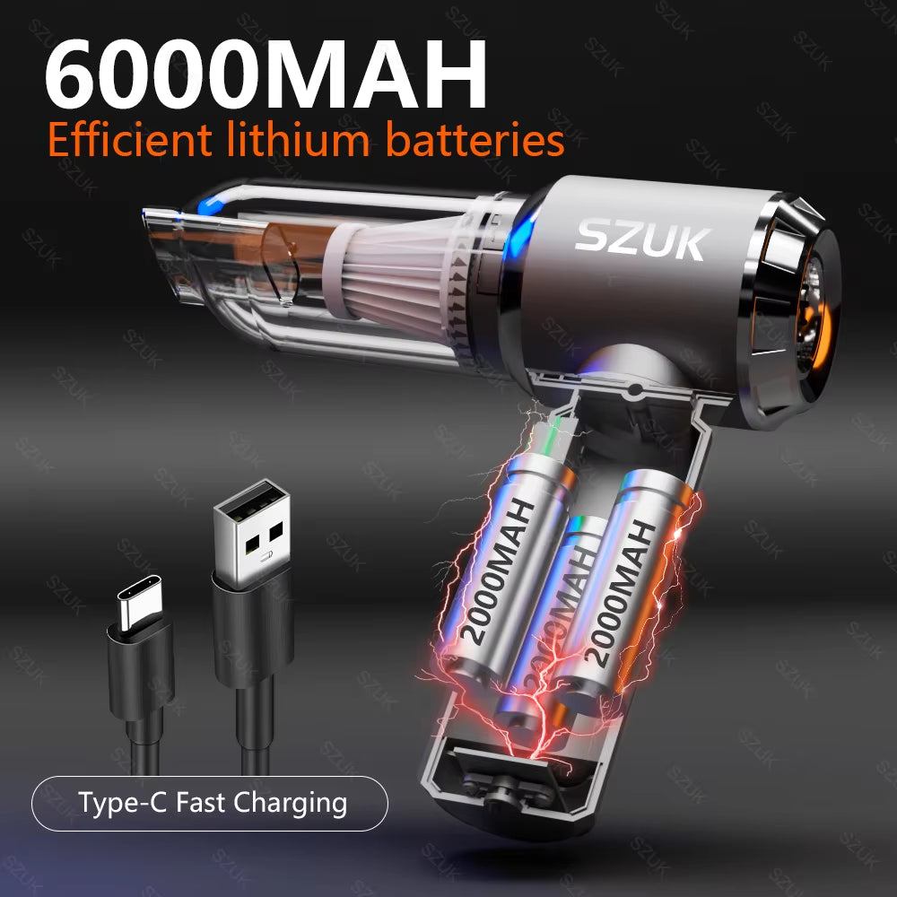 18000PA Car Vacuum Cleaner Portable Wireless Strong Suction Car Cleaner Cleaning Machine Mini Car Vacuum Cleaner