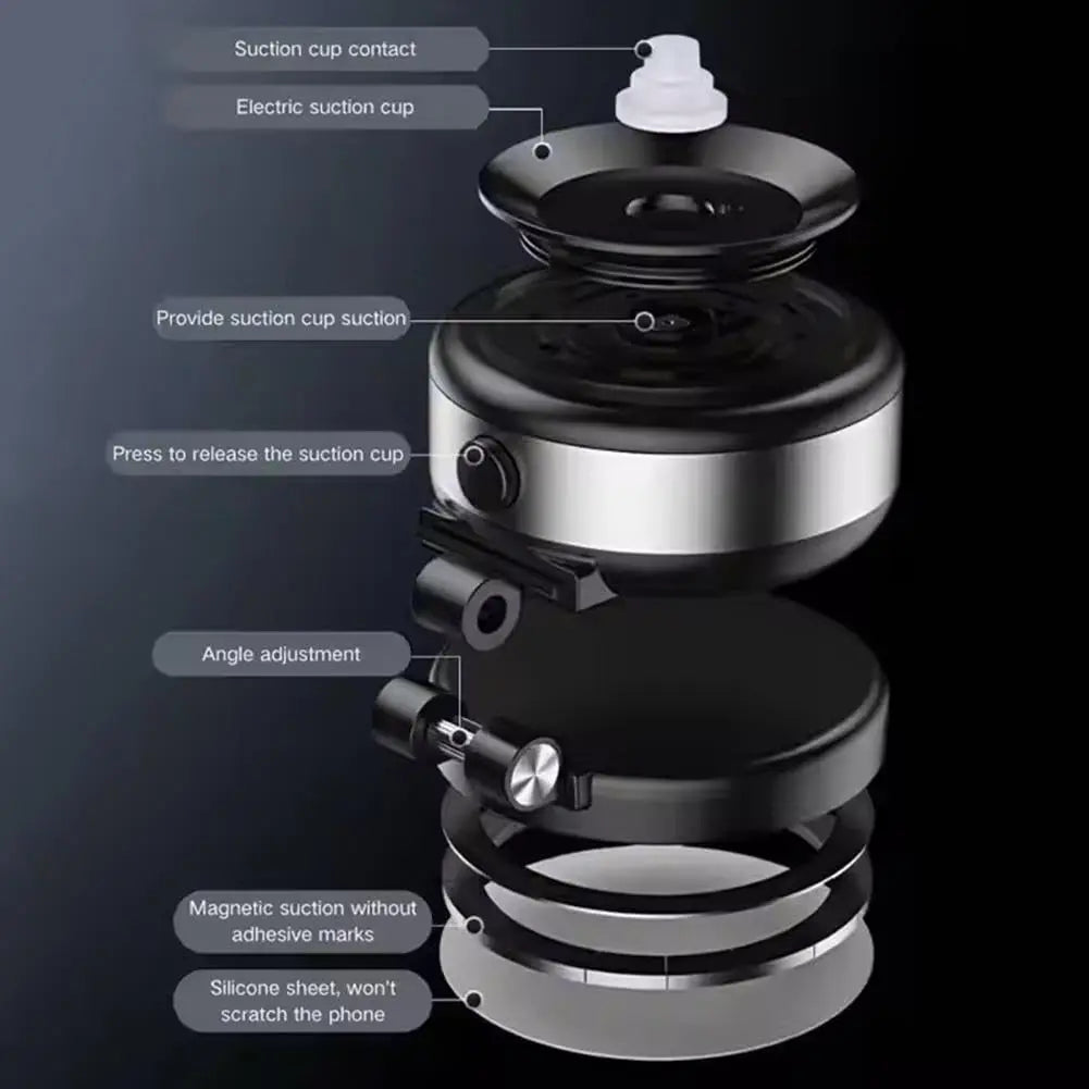 Electric Vacuum Magnetic Suction Car Phone Mount 360 Degree Rotating Compatible with 4.7-Inch or above Smartphones