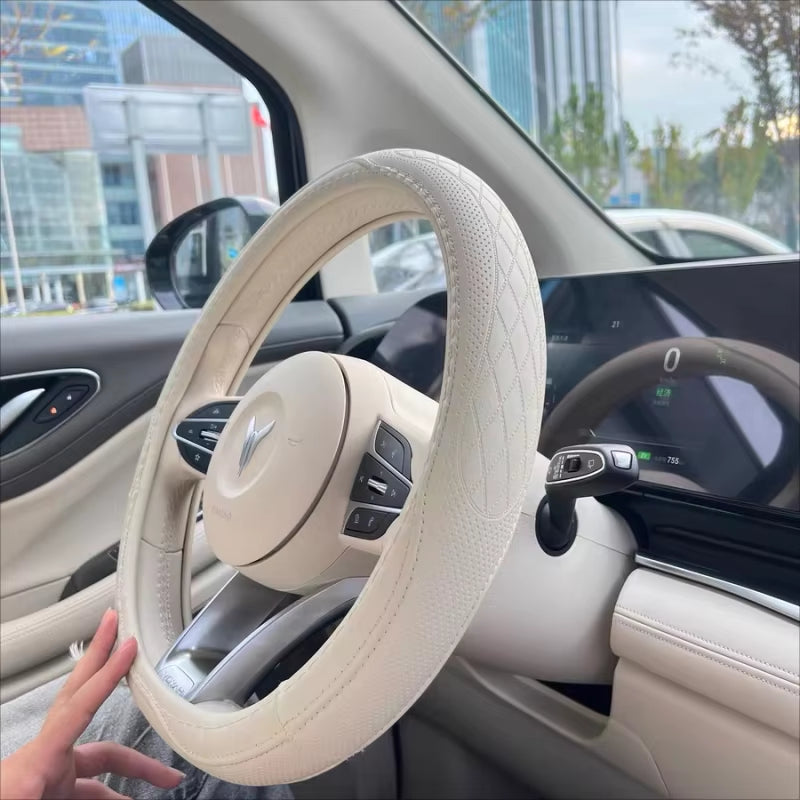 Car Steering Wheel Leather Cover, Drive Aura