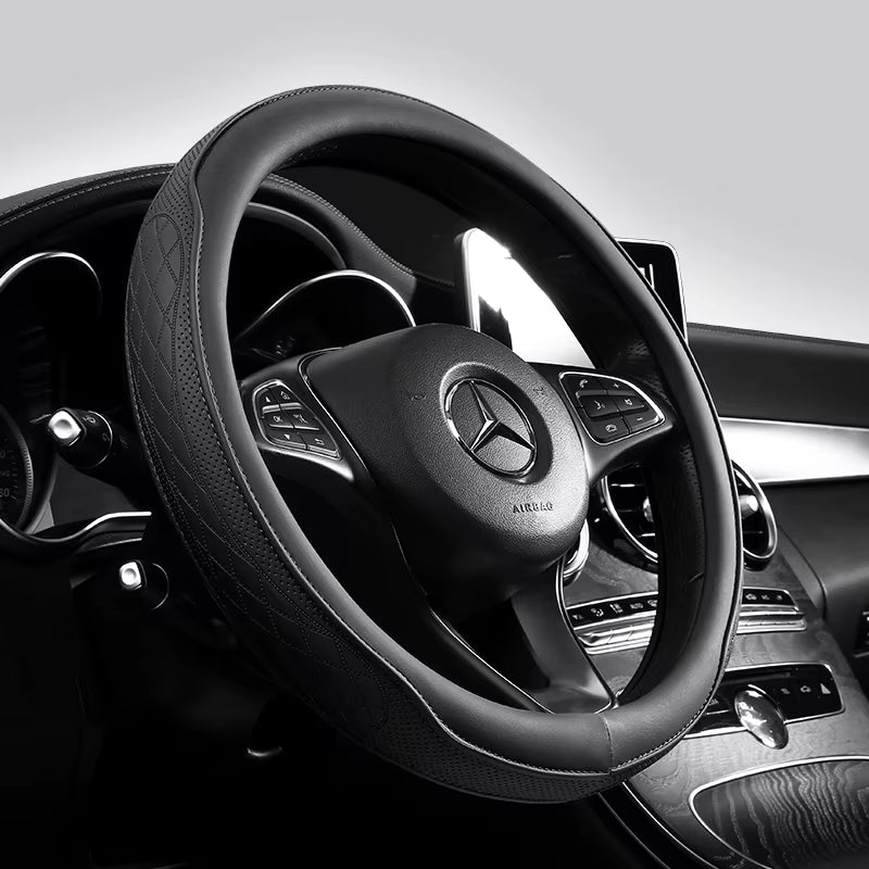 Car Steering Wheel Leather Cover, Drive Aura